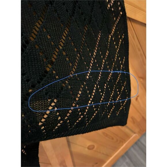 Chaps knit open cardigan/wrap one size black (0494) Read - Picture 6 of 6